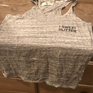 NWT 2018 VS Pink muscle tank I sweat glitter m